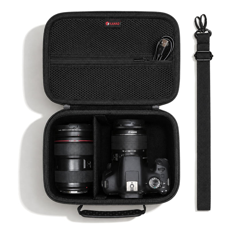 Hard Case Bag for Canon EOS Rebel R100/T7/R50/R6 MarkII/R50 V/R8/R10,Black | Travel Case for Nikon RED Z/Z50 II/Z6 III/Z5 II Mirrorless Camera,for Canon/Nikon/Sony/Panasonic Camera and SLR Camera Lense Black