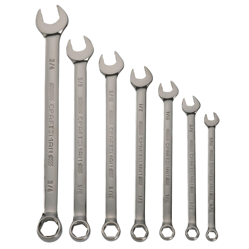 CRAFTSMAN OVERDRIVE 7-Piece Standard (SAE) Wrench Set (CMMT87707) 7-Piece SAE