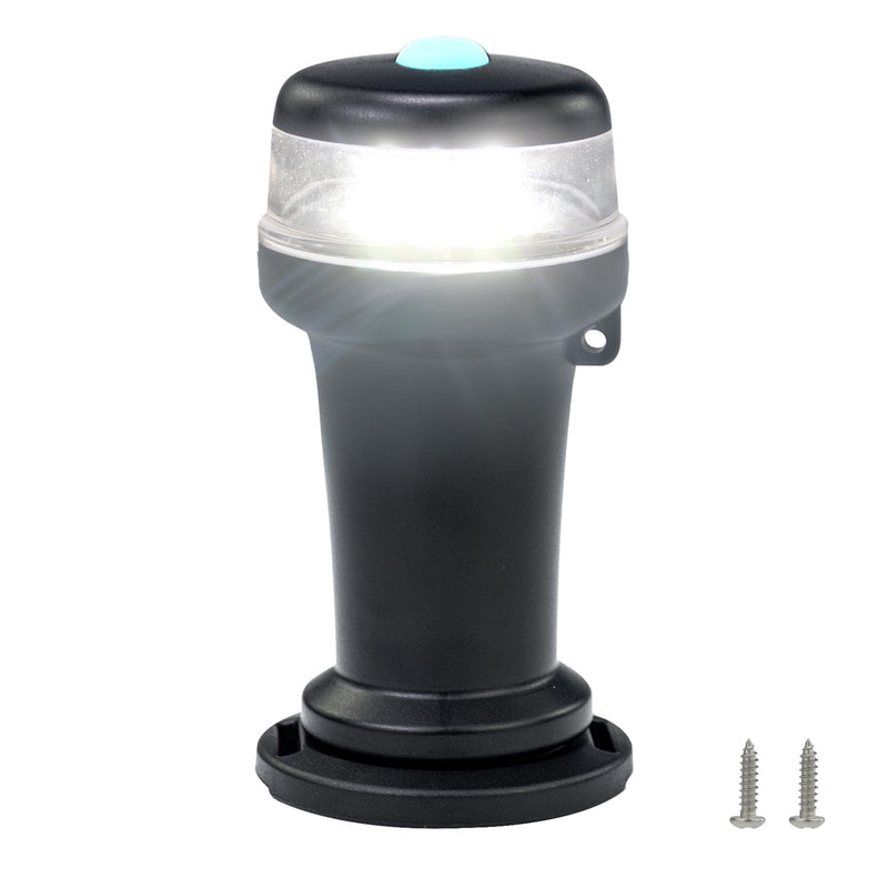 Battery Powered Anchor Stern Navigation Light LED with Magnetic Base for Boat Marine Surface Mounting (White) White