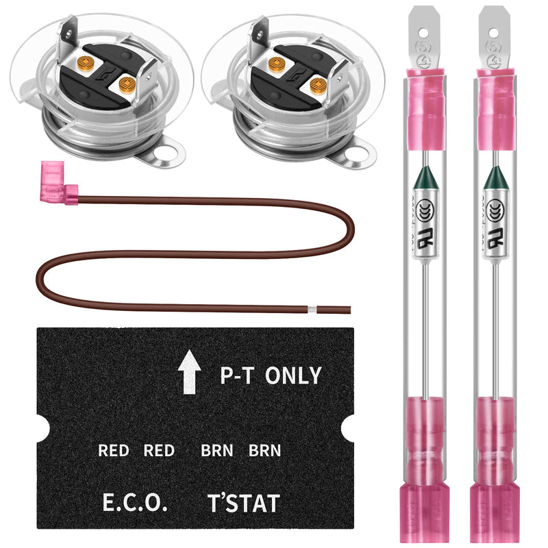 RV Water Heater Thermal Cutoff Kit - ECO Thermostat Assembly - Compatible with Atwood 91447 93866 Models # GCH6-4E GCH6-6E G6A-7E G6A-8E GC6AA-9E GCH10A-2E G610-3E GH610-3E XT Series (2 Pcs) 2 Pcs