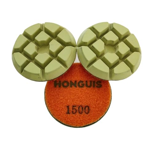 3" x 10mm Diamond Polishing Pads, 1500 Grit, 3-Pack Resin Bond