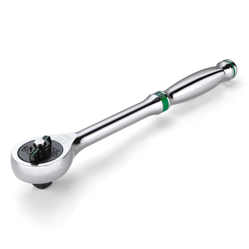 SK 3/8" Drive Ratchet Handle, 216-Position 6 Pawl with Quick-Release Button | Premium CR-V Steel, Ergonomic Contoured Handle for Comfortable Use