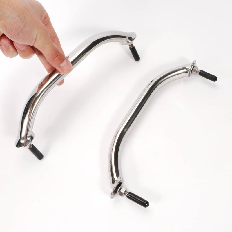 Boat Grab Bar 304 Stainless Steel Polished Grab Handle Handrail Hardware Multipurpose (2PCS) (9“ Silver)