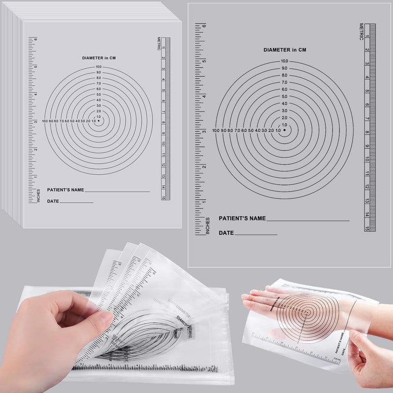 Motiskyy 300 Pack Wound Measurement Tools Measuring Bullseye Guide Medical Wound Ruler Soft Flexible Measure Guide for Nurses Patient