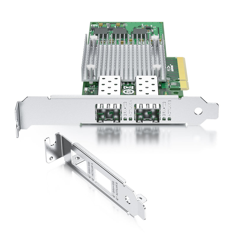 REDLUX 10GB PCI-e Network Card(NIC) with Broadcom BCM57810S Chip, Dual SFP+ Ports, Compare to Broadcom BCM57810S, PCIE 2.0 X8, Support Windows/Windows Server/Vmware Esxi 10G BCM57810 82576 (2xSFP+)