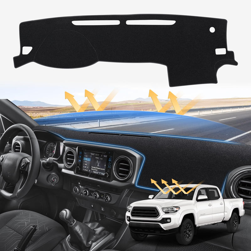 Dash Cover for 2016-2022 2023 Toyota Tacoma Dashboard Cover Mat for Tacoma Accessories Sunshade Nonslip Mesh Protector No GlareTacoma Sunshield Protector Mat Pad 16-23 Tacoma Dash Cover