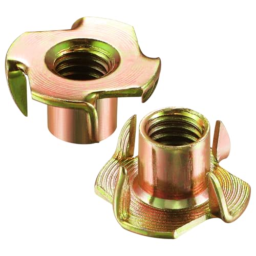 Wensilon 50pcs M10x13 T-nut Yellow Four-jaw - for Home, Hotel Outdoor Threaded Insertion M10