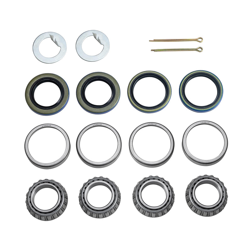 Pack of 2 Trailer Wheel Hub Bearings Kit Fits for 1-1/16'' 2000Lbs L44649/L44610, Grease Seal 12192TB ID 1.250'' and 15192TB ID 1.500'' Cotter Pin L44649/L44610 Pack of 2
