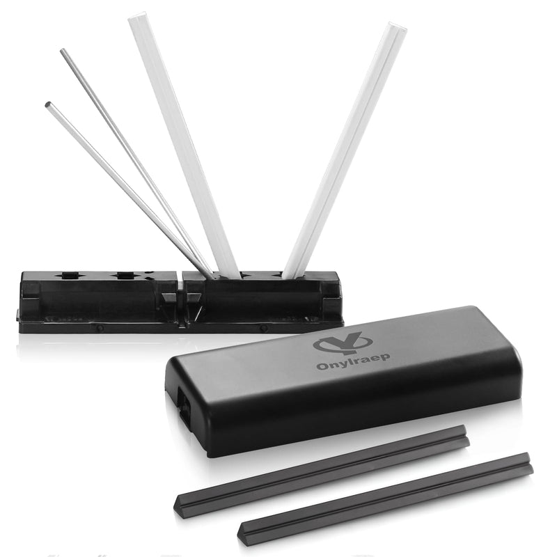 Tri-angle sharpener, Tri Angle System for Pocket Knife, Recurve and Tanto Blades Sharpener, High Alumina Ceramic Stones