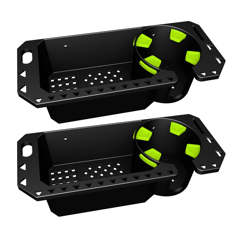 Gocozer Boat Cup Holder with Rubber Tab, Universal Boat Storage Organizer - 2 Ways Installation: Drill or Adhesive Black-2PCS
