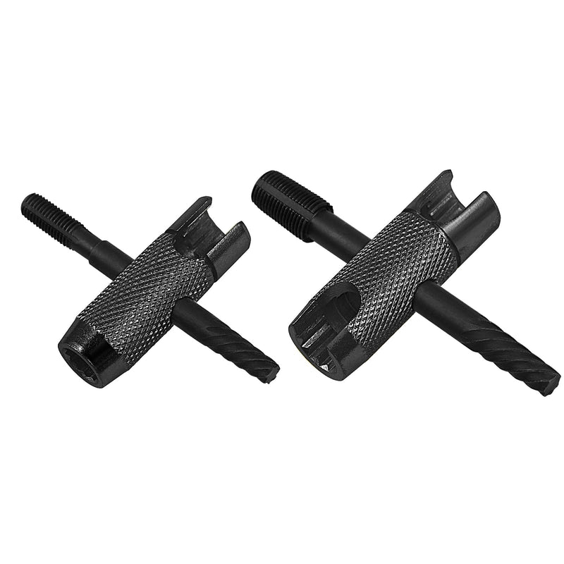 NOVINO Grease Zerk Tool,4 Way Zerk Grease Fittings Removal Tool Fit 1/4"-28 SAE,1/8"-NPT,M10x1 M8x1 and Hex Size 3/8" 5/16" 7/16" for Remove Install Rethread Damaged Fitting Black