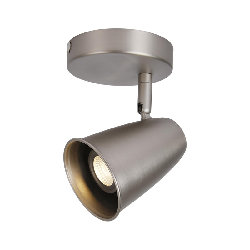 Ceiling Spotlight Indoor, Adjustable Angle 7W LED GU10 Replaceable, 3000K Warm White Flicker-Free,Accent Light for Living Room Bedroom Corridor Mural,Brushed Nickel