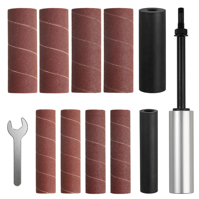 Hand-Held Drum Spindle Sander for Woodworking,Rubber Sanding Drum for Drill (Silvery) Silvery