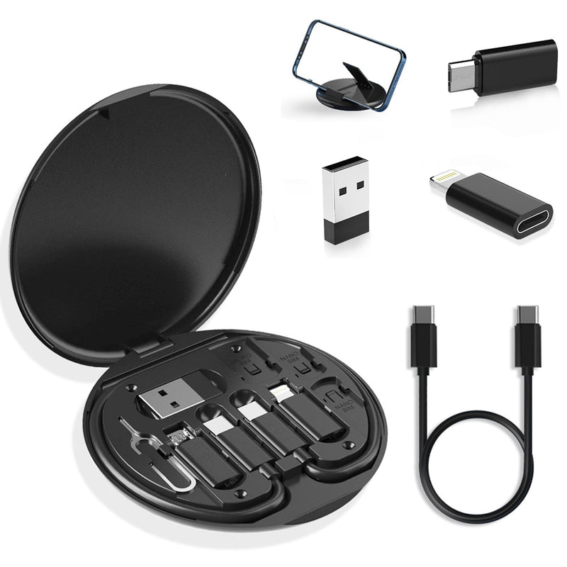  [AUSTRALIA] - Multi USB Charging Adapter Cable Kit, USB to USB C Adapter and Sim Card Adapter Conversion Set, USB C to USB Adapter Box, USB C to Micro USB Adapter and Phone Holder for Traveling