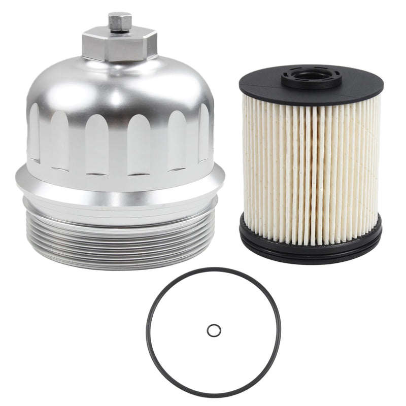 Billet Fuel Filter Housing Cap with TP1015 Fuel Filter Compatible with 2017-2020 Chevrolet Silverado 2500HD/3500HD GMC Sierra 2500HD/3500HD 6.6L L5P Duramax Diesel Replaces 134001