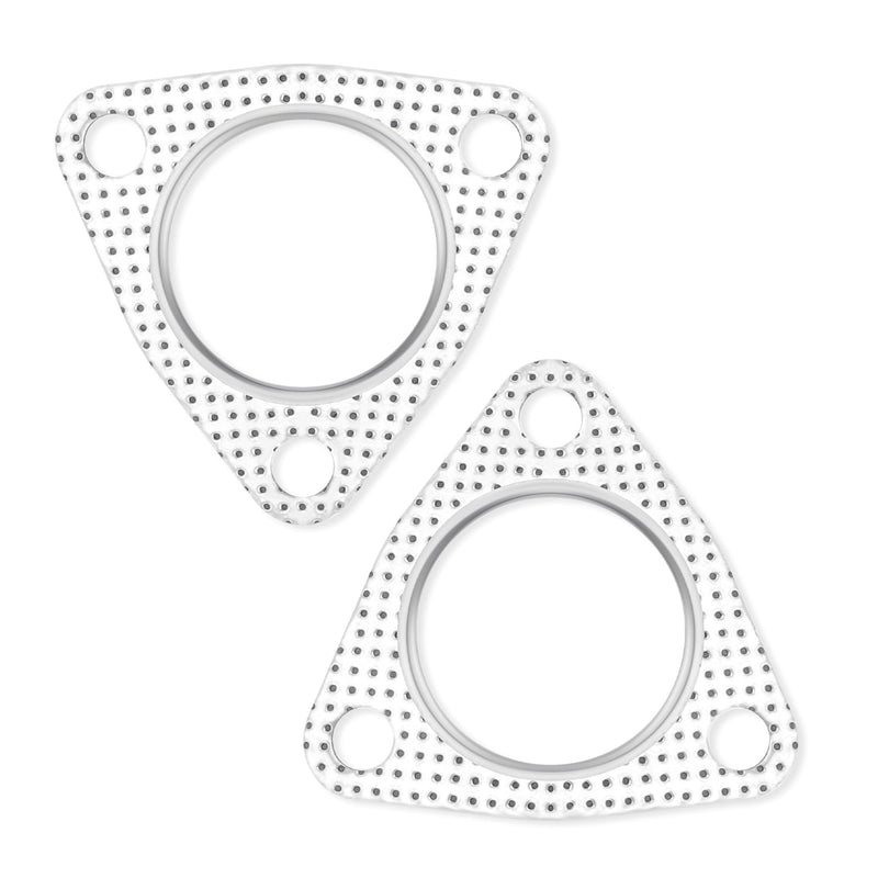 2PCS 2" Exhaust Gasket Set,3-Bolt Exhaust Flange Gasket with High Sealing,Multifunctional Car Accessories Header/Muffler/Catalytic Converter Gaskets for Most Cars,Trucks,SUVs (2") Triple-hole 2"