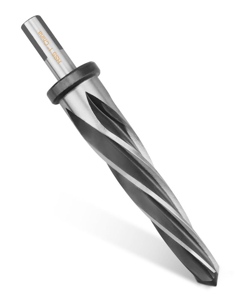 1" Drill Bridge/Construction Reamer Bit with 1/2" Non-Slip Shank M2 HSS Taper Chucking Reamer Bit Tool for Steel Metal Wood Alloy Drilling Hole 1 in