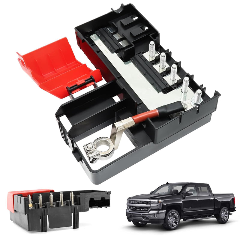 Fuse Box Battery Terminal with Cover Compatible with 2014-2016 Chevy Silverado, GMC Sierra, 2015-2020 Escalade, GMC Yukon, Chevy Suburban, Chevy Tahoe Fuse Box, OE Replace# 84354716 22985570 For Silverado/Sierra/Tahoe/Yukon/Escalade