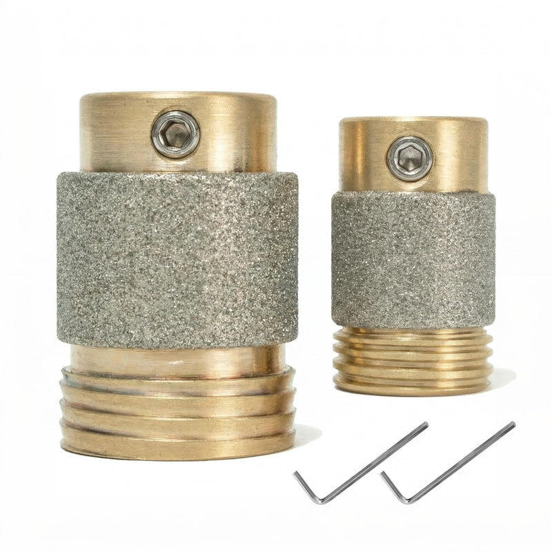 MCBL1 & MCBL58 Diamond Grinder Bits 1" & 5/8" – 2-Pack Brass Core Automatic Water Feeding Stained Glass Grinding Head with Hex Wrenches