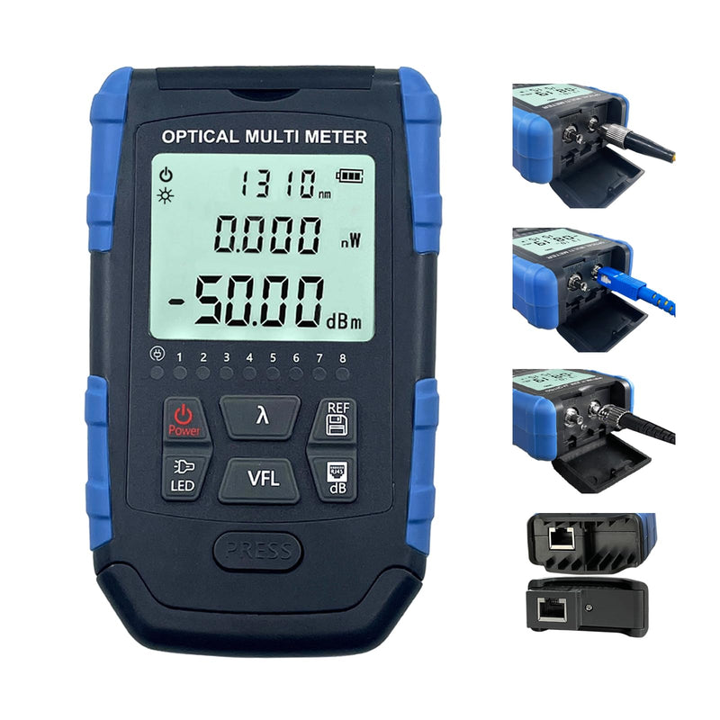 5-in-1 Fiber Optic Cable Tester, Portable Optical Power Meter with Fiber Optic Light, FC/SC/ST Universal Interface medium