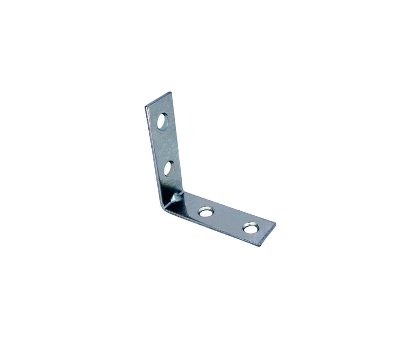 QCAA Angle Bracket Corner Brace Durable Thicker Steel Construction, Zinc Plated, 2"x2"x5/8" x1.8 mm, Made in Taiwan, 48 Pack