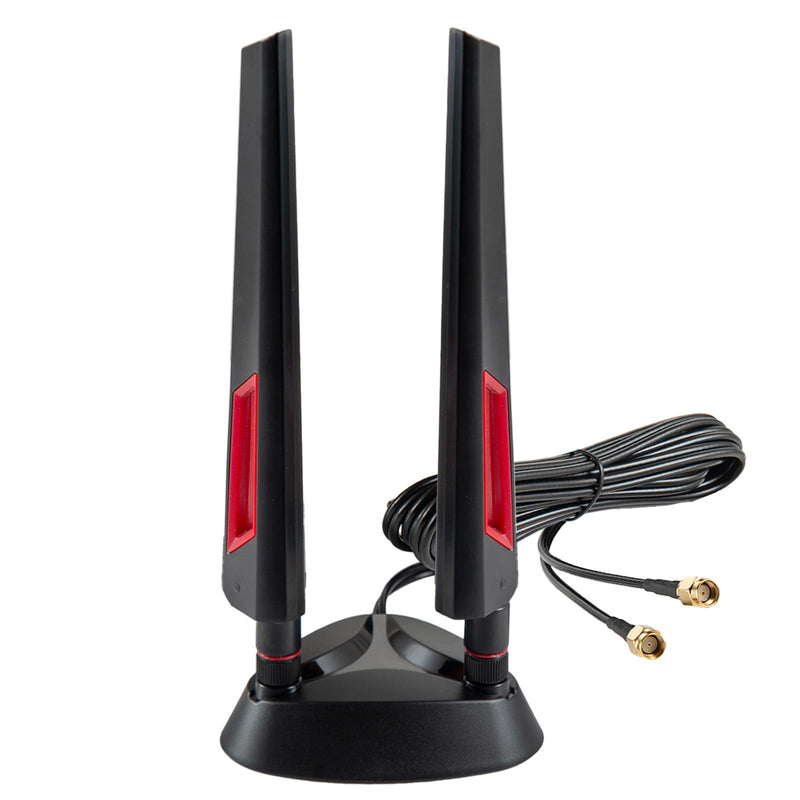 9dBi WiFi 6 6E Tri-Band 2.4GHz + 5 GHz + 6GHz Magnetic Base Gaming Antenna for WiFi 6 6E Router PC Desktop Computer PCI-E Card Bluetooth Gaming Motherboard