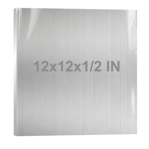 6061 Aluminum Sheet Plate Metal 11.8x11.8x1/2 Inch Flat Plate 300x300x12mm Thick Aluminum Sheet with Protective Film for Industry, DIY