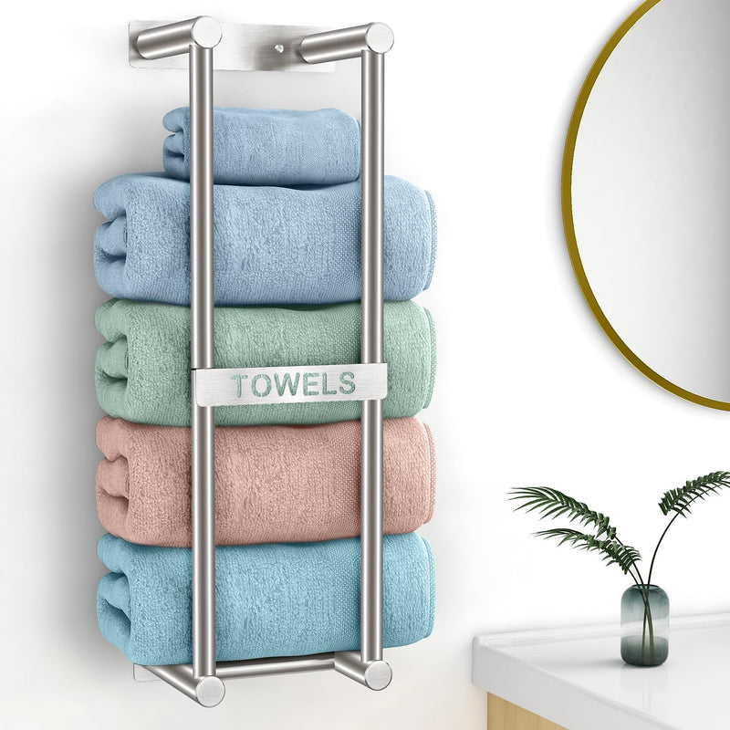Towel Racks for Bathroom, STWWO Towel Storage for Small Bathroom 22inch, Stainless Steel Towel Rack Wall Mounted for Bath Towel, Brushed Nickel 22 IN