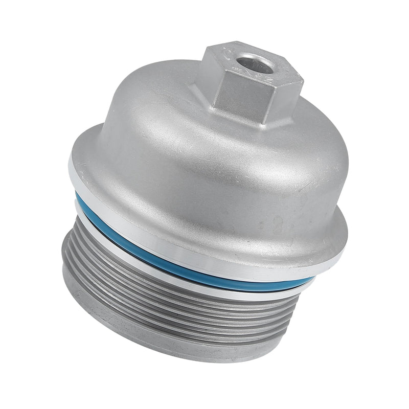 Motoforti Engine Oil Filter Housing Cover, for Cadillac CTS 2.8L 3.0L 3.6L 2004-2015, Metal,Silver Tone