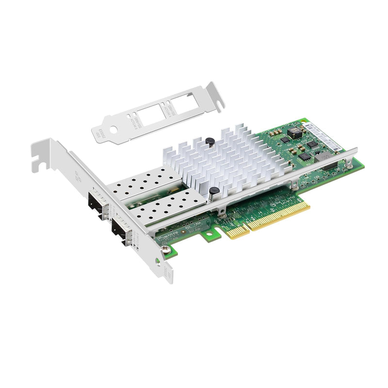 PCI-E X8 10G Dual SFP+ Port Fiber Optic Network Card, X520-DA2 with Intel 82599 Chip Ethernet Adapter Server E10G42BF Support Windows Server/Linux/VMware No optical module X520-DA2-X8-2*SFP+