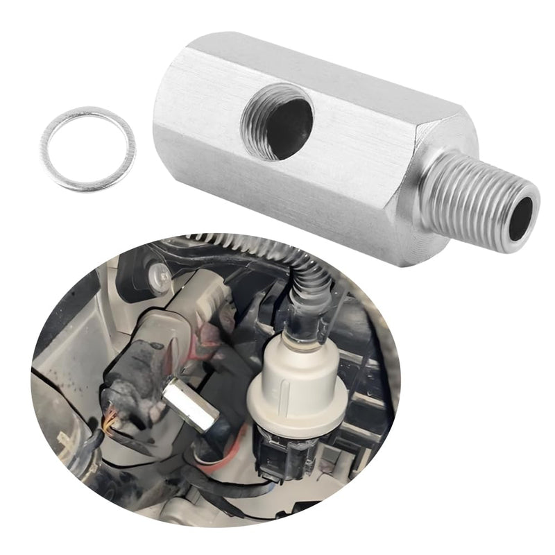 M9 1/8" NPT Oil Pressure Sensor T-Shaped Connector,Stainless Steel Turbo Adapter,Universal Hydraulic System Replacement Parts Car Accessories for Most Cars Trucks SUVs