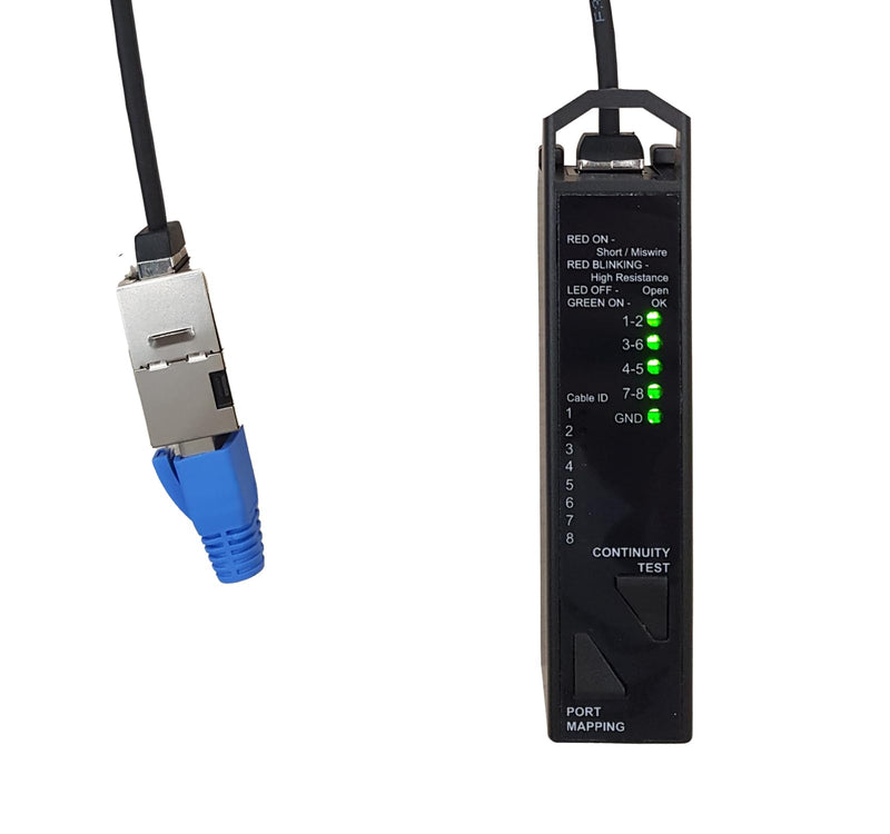 Professional RJ45 Network Cable Tester - 3-in-1 Resistance, Continuity & Port Mapping Tool for Cat5e/Cat6/Cat6a/Cat8, with 8pcs Circuit identifiers