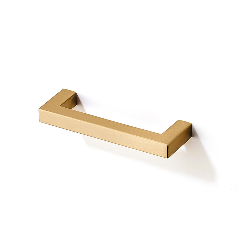 TUNNY 10 Pack Square Solid Cabinet Handles-3"/76mm Screw Spacing Brushed Champagne Gold Furniture Hardware Handles for Kitchen Cabinets Bedroom Dresser Wardrobe Cabinet Pulls 3"(76mm)Hole Center-10Pcs PULL