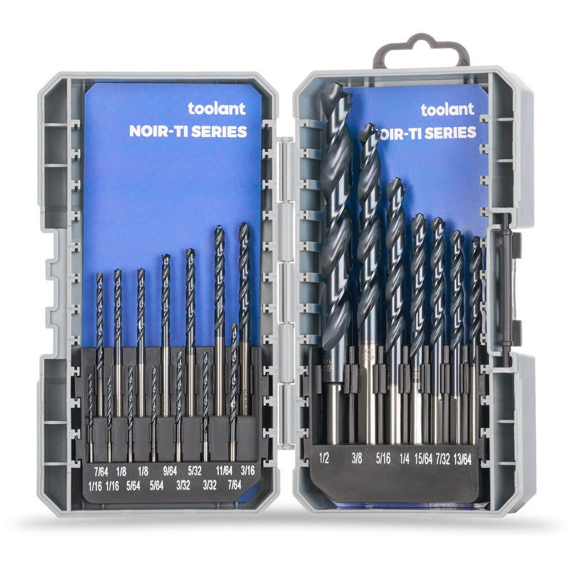 toolant Cobalt Drill Bit Set for Metal and Steel (Pro), Titanium Aluminum Nitride Coated (TiAlN) with Bullet Point Tip, for Hardened Metal, Stainless Steel, 21pcs 1/16"-1/2" 21 pc. Pro Set