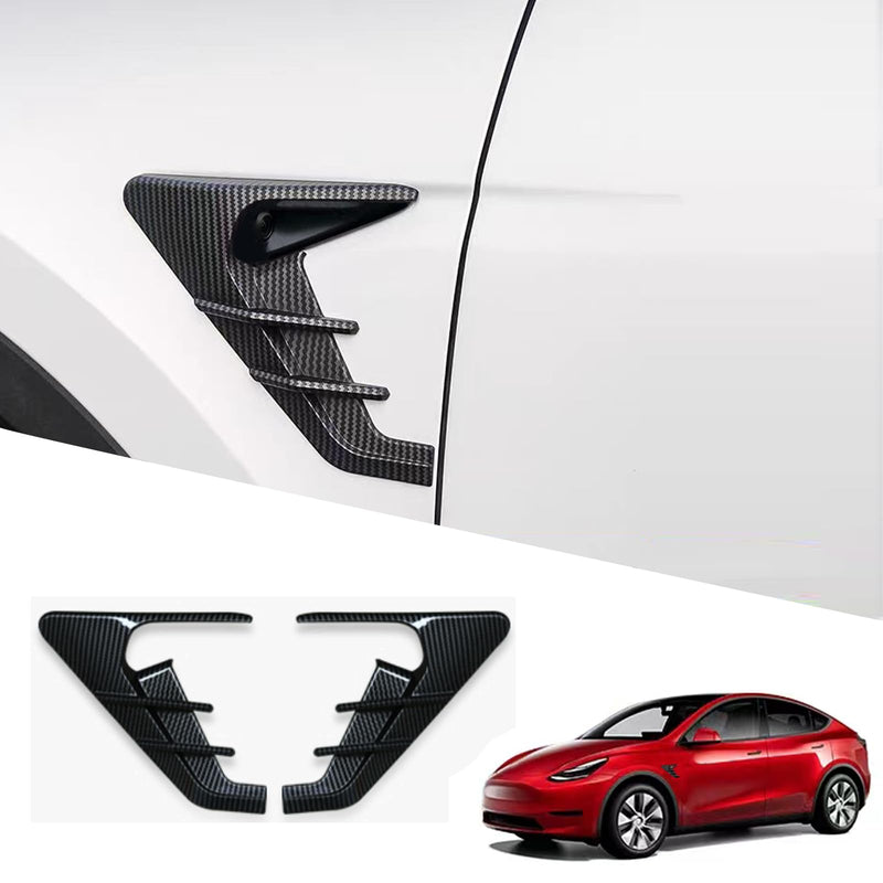 YHCDSEA for 2024 Tesla Model Y HW4.0 Side Camera Indicator Protection Cover Decoration Accessories fit for Tesla Model Y with HW4.0 (Glossy Carbon Fiber Pattern) MY-Glossy Carbon Fiber Pattern