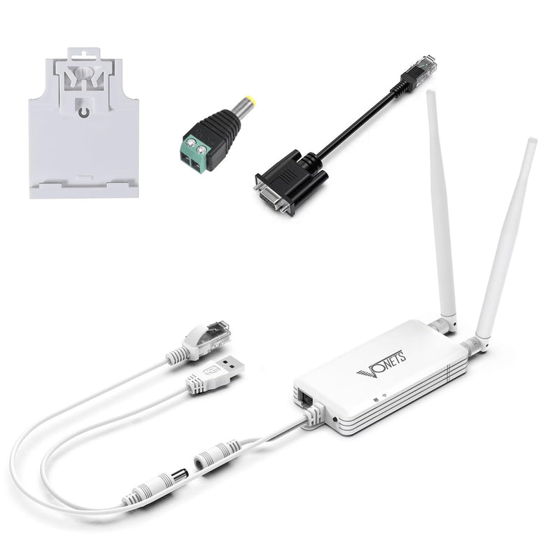VONETS VAP11S-232/VDB9-232 300Mbps WiFi to Ethernet Adapter 2.4G WiFi Bridge/Repeater/Mini Router/ RJ45 to RS232 Serial Server with 2 RJ45 Ports/Antennas USB/DC Powered for DVR Monitor Network Devices