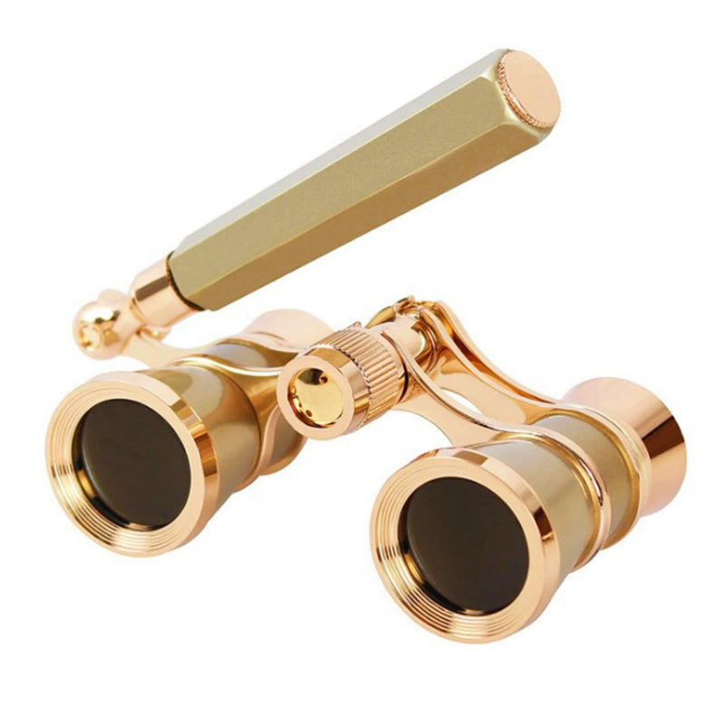 Opera Glasses Binoculars, Theatre Binoculars, 3X25, Metal Material, Vintage and Refined, with Adjustable Handle for Adults Kids Women in Musical Concert Cinema. opera glasses gold