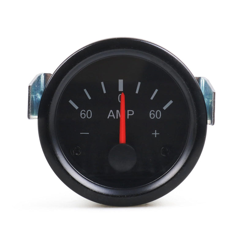 Dyno Racing 2" 52mm Auto Car Boat 60-0-60 AMP Meter Pointer Electronic Ammeter Yellow Light AMP Gauge Meter 12V
