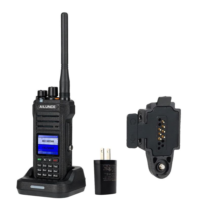 Retevis Ailunce HA1G GMRS Radio, GMRS Handheld Radio, Repeater Capable Bundle with Retevis Audio Adapter to 2 Pin Connector Walkie Talkies Earpiece