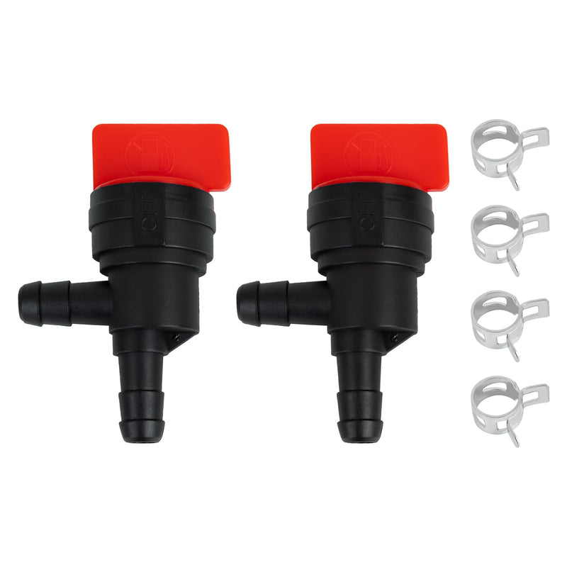 Fuel Shut off Valve, 1/4" Fuel Cut Off Valve for Riding Lawn Mower, Replace B&S 698181 494539 697944 Te cumseh 35857, 90 Degree Gas Shut Off Valve for Small Engines, 2 Pack 2 Angle