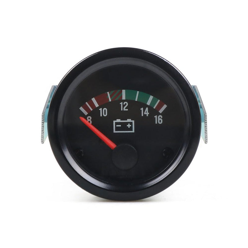 Dyno Racing 2" 52mm Electronic Car Voltmeter Pointer Volt Gauge Voltage Meter Yellow Light Car Meter (8-16V) 8-16V