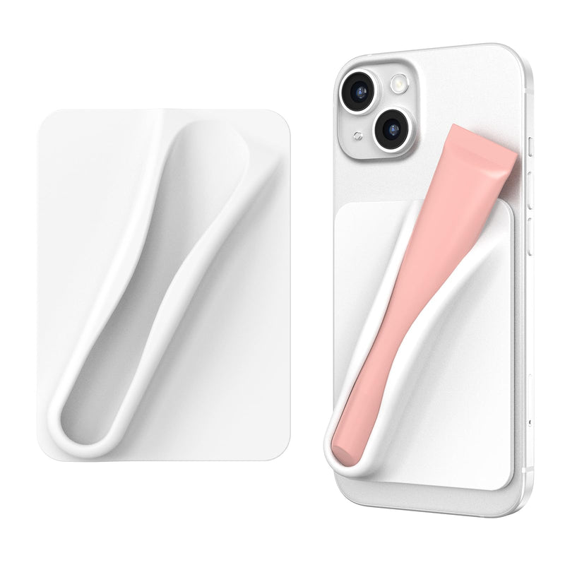 DOB SECHS Silicone Lip Holder for Cell Phone Lipstick Lip Glaze Phone Case Back Stick On Holder for iPhone and Android Phones, Grey