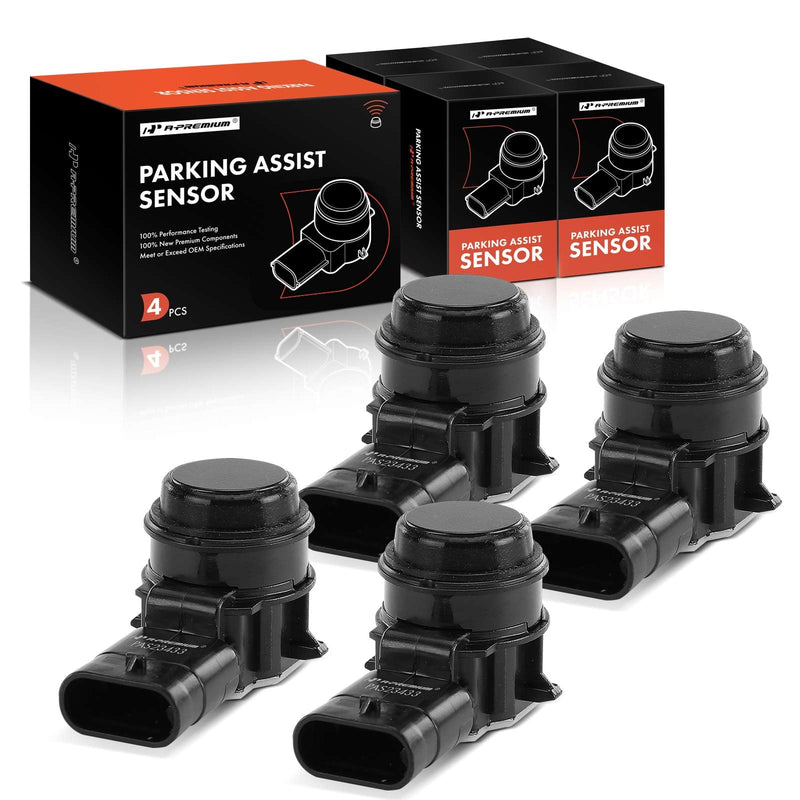 A-Premium 4-PC Reverse Backup Parking Assist Sensor Compatible with Select Jeep and Chrysler Models - KL Series Cherokee 2019-2023, Pacifica 2017-2023, Voyager 2020-2022, Replace# 52112205AA
