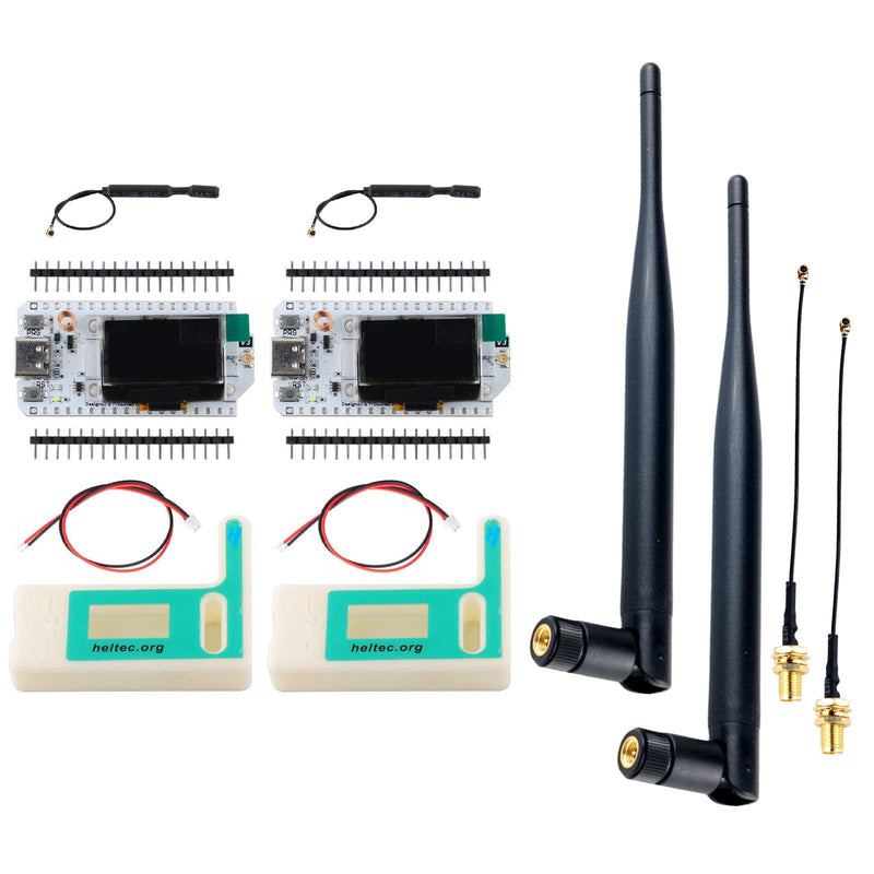 2 Sets 915MHZ ESP32 Lora V3 WiFi+BLE Development Board + 2pcs 915MHz 5DBi LoRa Antenna
