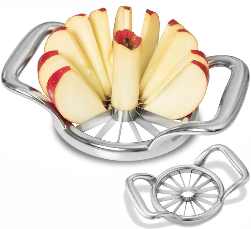 LIIGEMI 5.5 Inch Extra Large Apple Slicer,16-Slice Thin Apple Slicer and Corer,Cutter, Divider, Wedger for Fruits and Vegetables，Gifts for Mom，Sharp and Sturdy，Easy to Use 16-Blades Silver