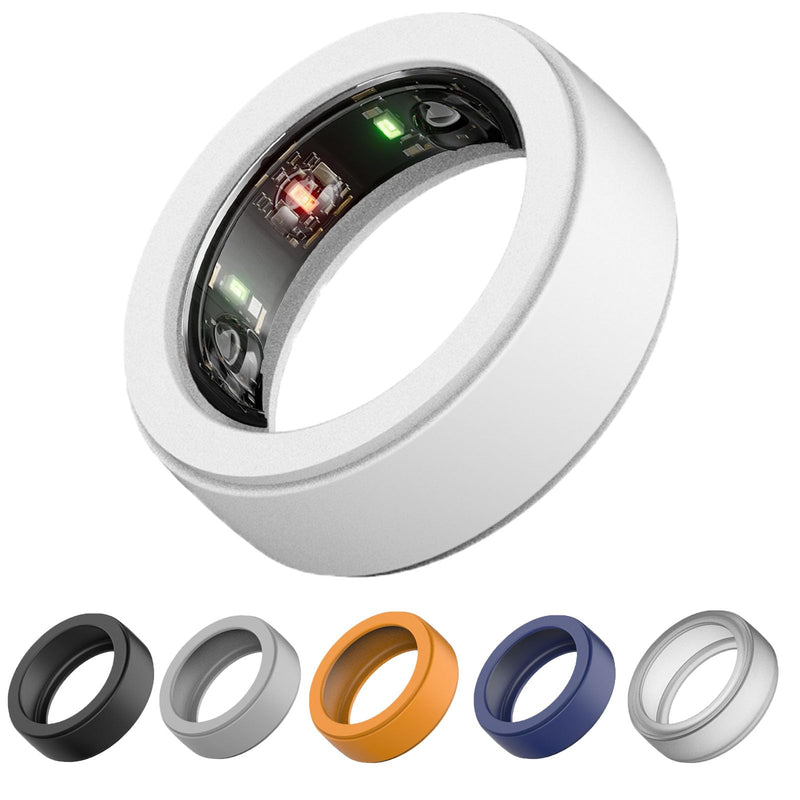 Silicone Ring Protector Compatible with Oura Ring Gen 3 and All smart ring, Elastic Smart Ring Cover for Men and Women (White, M(9/10/11)) M(9/10/11) White