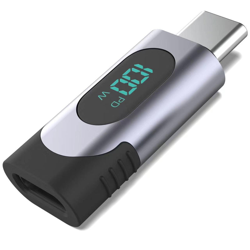 USB C Adapter, 100W USB C Female to USB C Male Extension Adapter Type C Power Meter Tester with Digital Display for iPad Pro iPhone 15 Pro Max MacBook Pro Laptop and All USB C Cable
