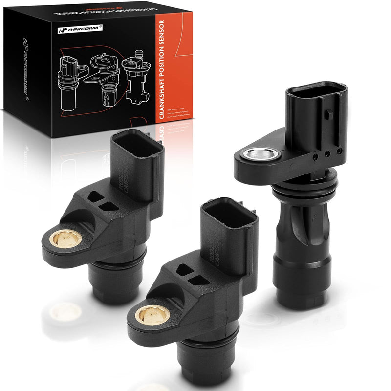 A-Premium 3-PC Engine Camshaft Crankshaft Position Sensor Compatible with Honda CR-V CRV 2002-2006, Civic 2002-2005, 2.0L 2.4L, Replace# 37500PNA003