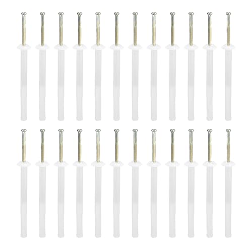 DTGN 1/4" x 3" (D x L) Mushroom Nail Drive Anchors - 50Pack - Good for Furniture Installation - Steel Zinc Nail Nylon Drywall Rivets - White 1/4" x 3" 50