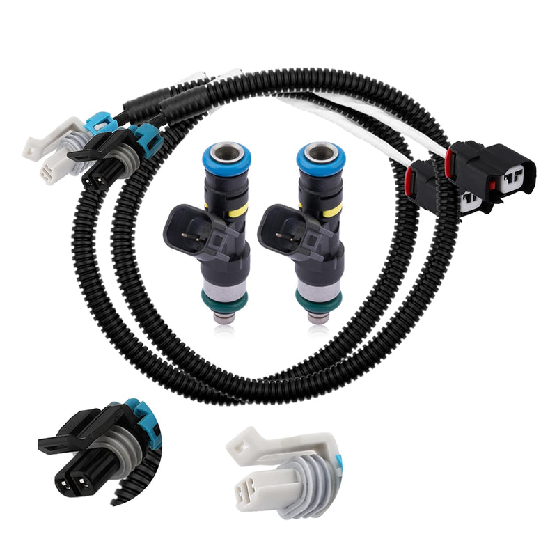 AULINK（OEM Parts）2PCS Fuel Injector Harness Set 0280158197 Fit for Polaris Ranger 800 2011-2017,Ranger Crew 800 2010-2014,Ranger XP 800 2012-2013,RZR 800 2011-2013,1204318 1204319